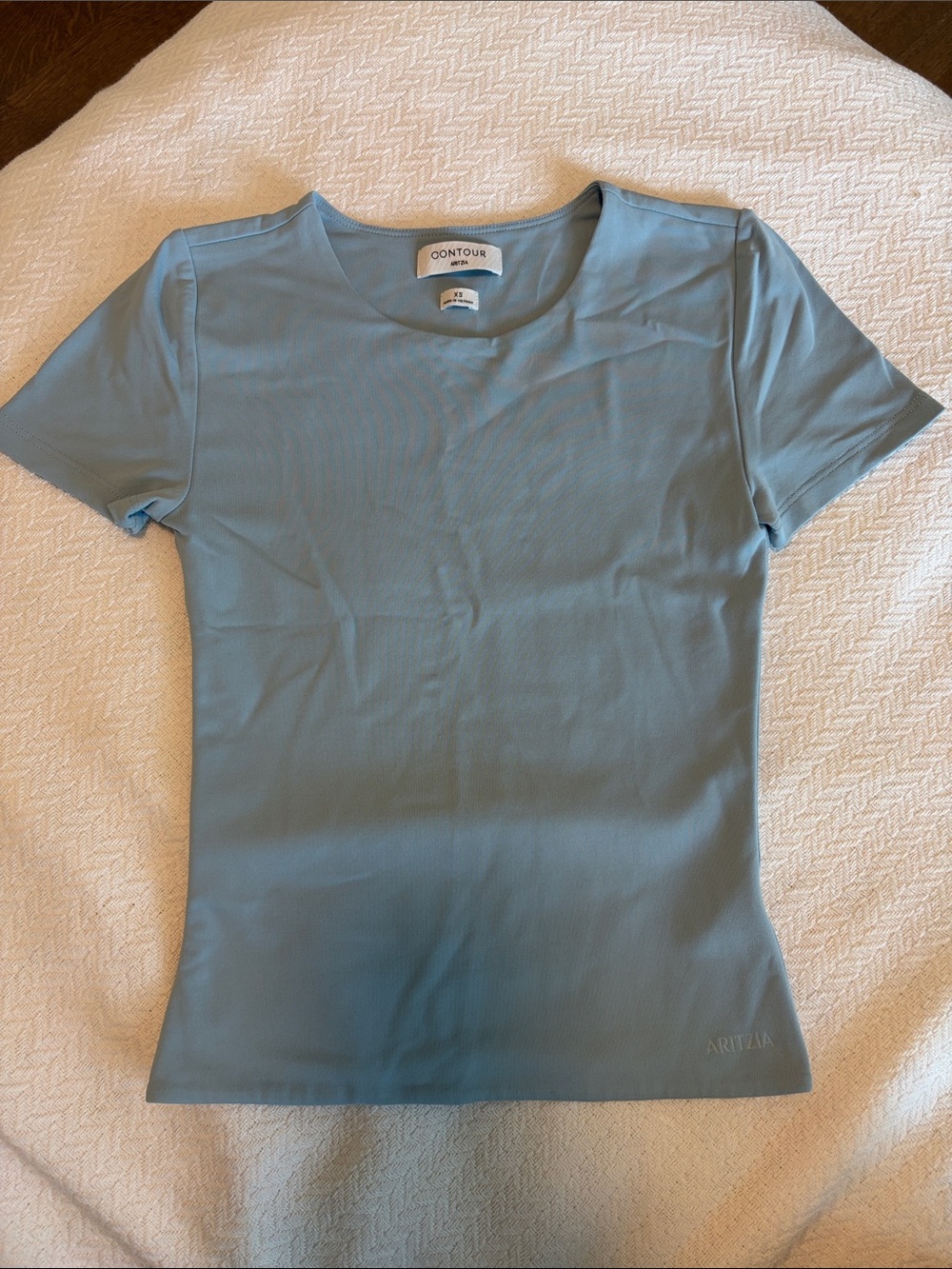Aritzia Contour Short Sleeve Tee in Dusty Blue